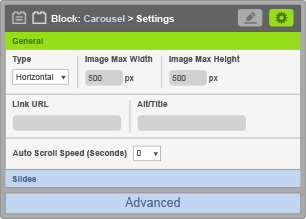 Carousel Block - General Settings