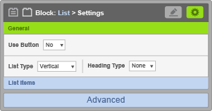 List Block - General Settings