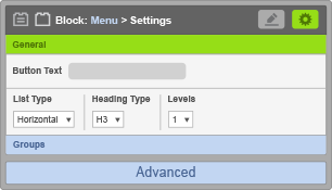 Menu Block - General Settings