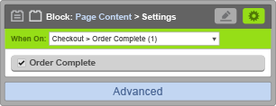 Page Content Block - When On Checkout Order Complete