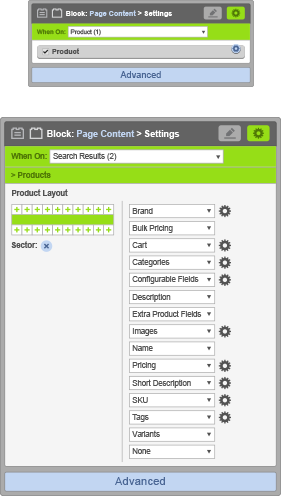 Page Content Block - When On Product