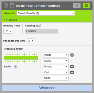 Page Content Block - When On Search Results - Products