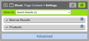 Page Content Block - When On Search Results